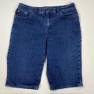 Lauren‎ Jeans Co Ralph Lauren Classic Bermuda Shorts Dark Wash Denim Womens 6